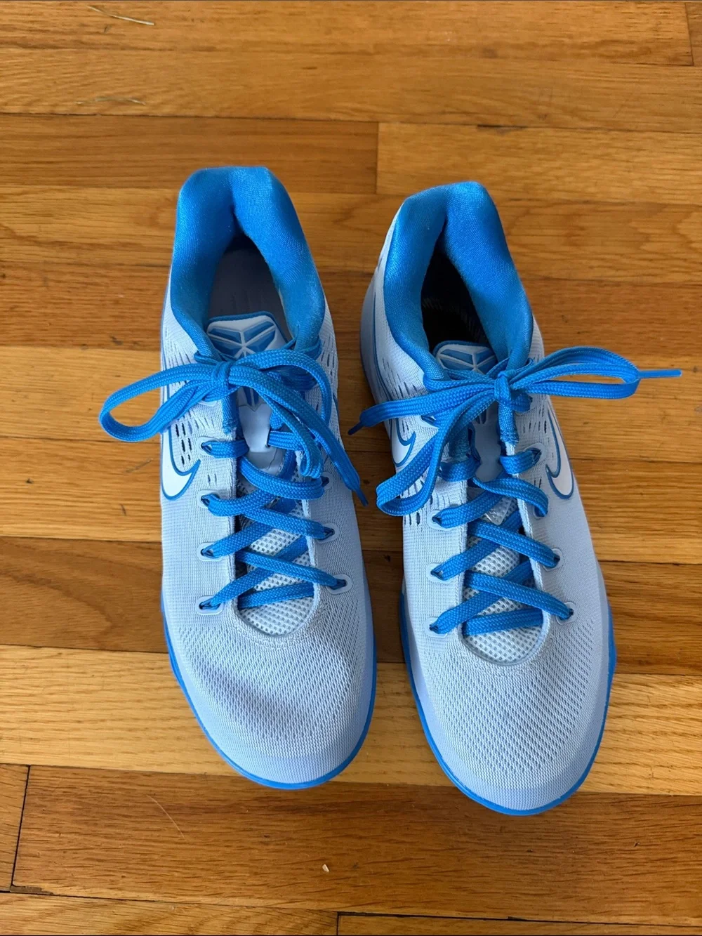 Kobe Nike Light Blue Sneakers with Bright Blue Accents